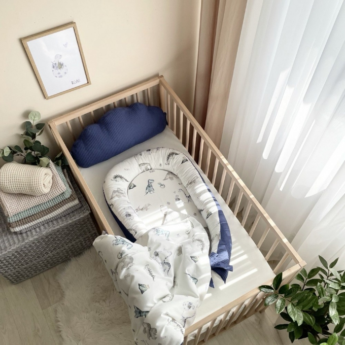 Pernuta patut bebe din tesatuta vafe Norisor albastru7